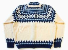 画像2: ノルウェー製 VIKING KNIT ノルディック柄 スタンドカラー ウール ハンドニット カーディガン (2)