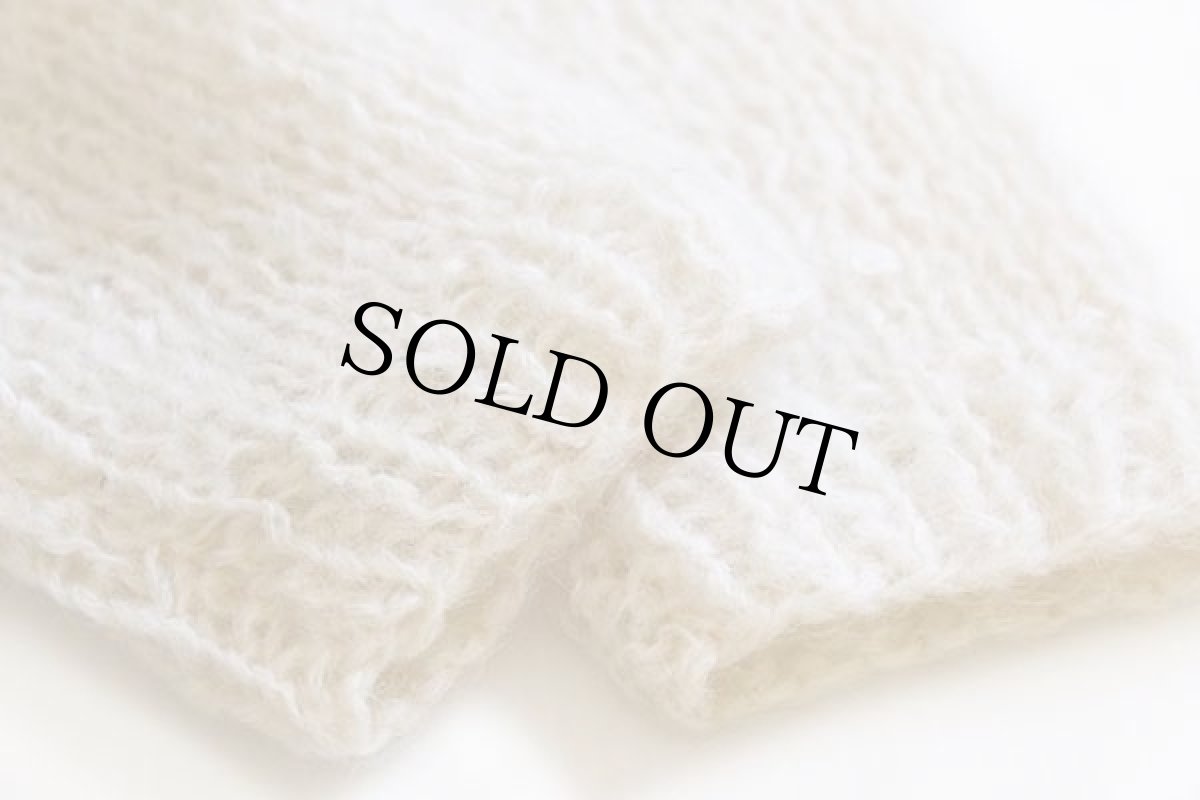 画像6: 60s イタリア製 MONTGOMERY WARD 花柄 刺繍 モヘヤ ニットカーディガン ナチュラル (6)