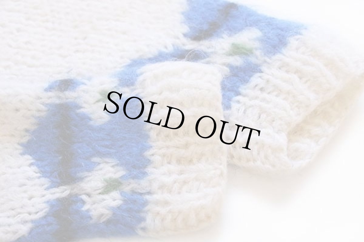 画像5: 60s イタリア製 Tami KNITWEAR 丸ヨーク ノルディック柄 モヘヤ ハンドニット カーディガン (5)