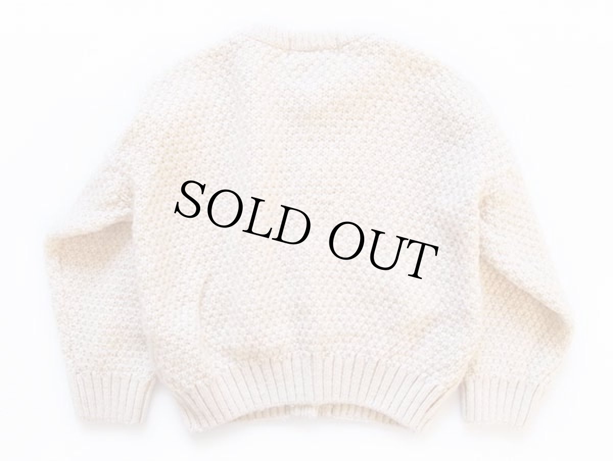 画像2: スコットランド製 highland home ケーブル編み ウールニット カーディガン ナチュラル キッズ★フィッシャーマン (2)