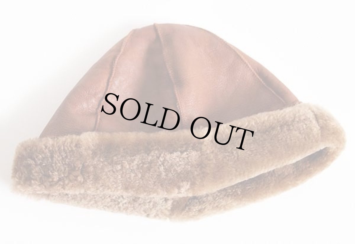 画像2: UNKNOWN リアル ムートンキャップ 茶 L (2)