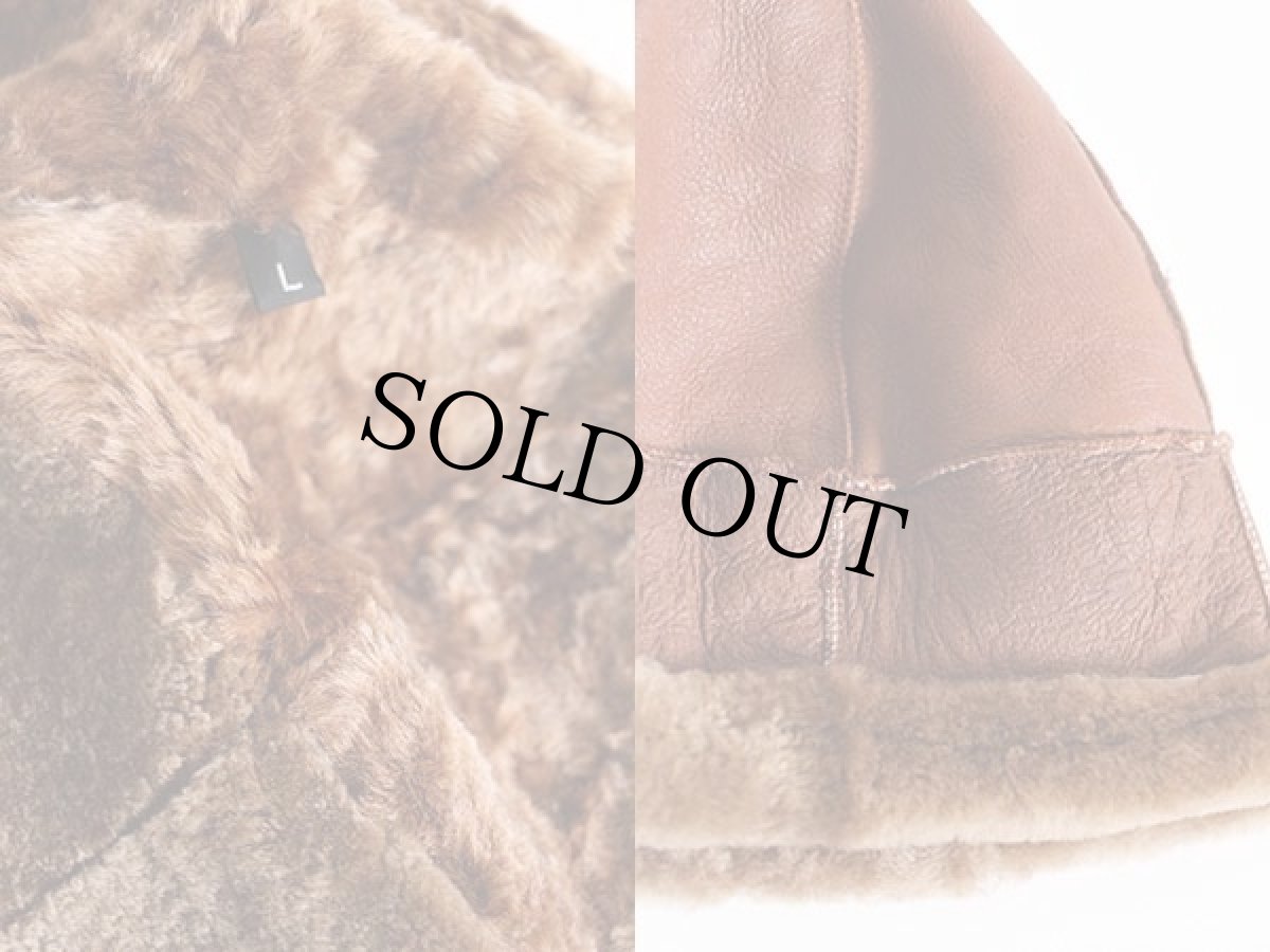 画像3: UNKNOWN リアル ムートンキャップ 茶 L (3)