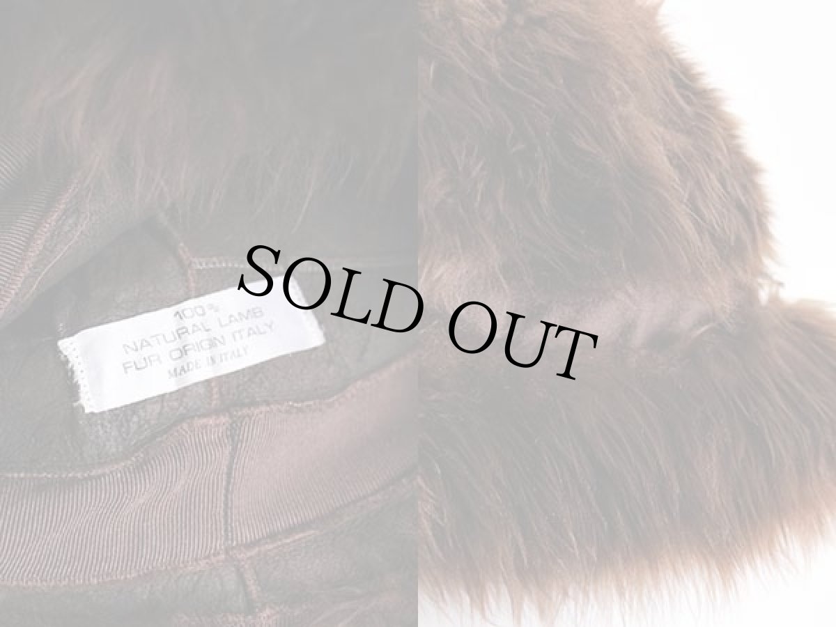 画像3: ビンテージ イタリア製 リアル ラム ファー ハット 焦げ茶★エスキモー A (3)