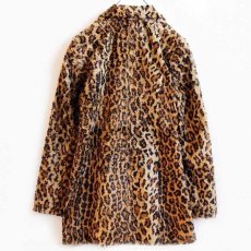 画像2: USA製 bebe MODA レオパード柄 ダブルブレスト フェイクファージャケット S (2)
