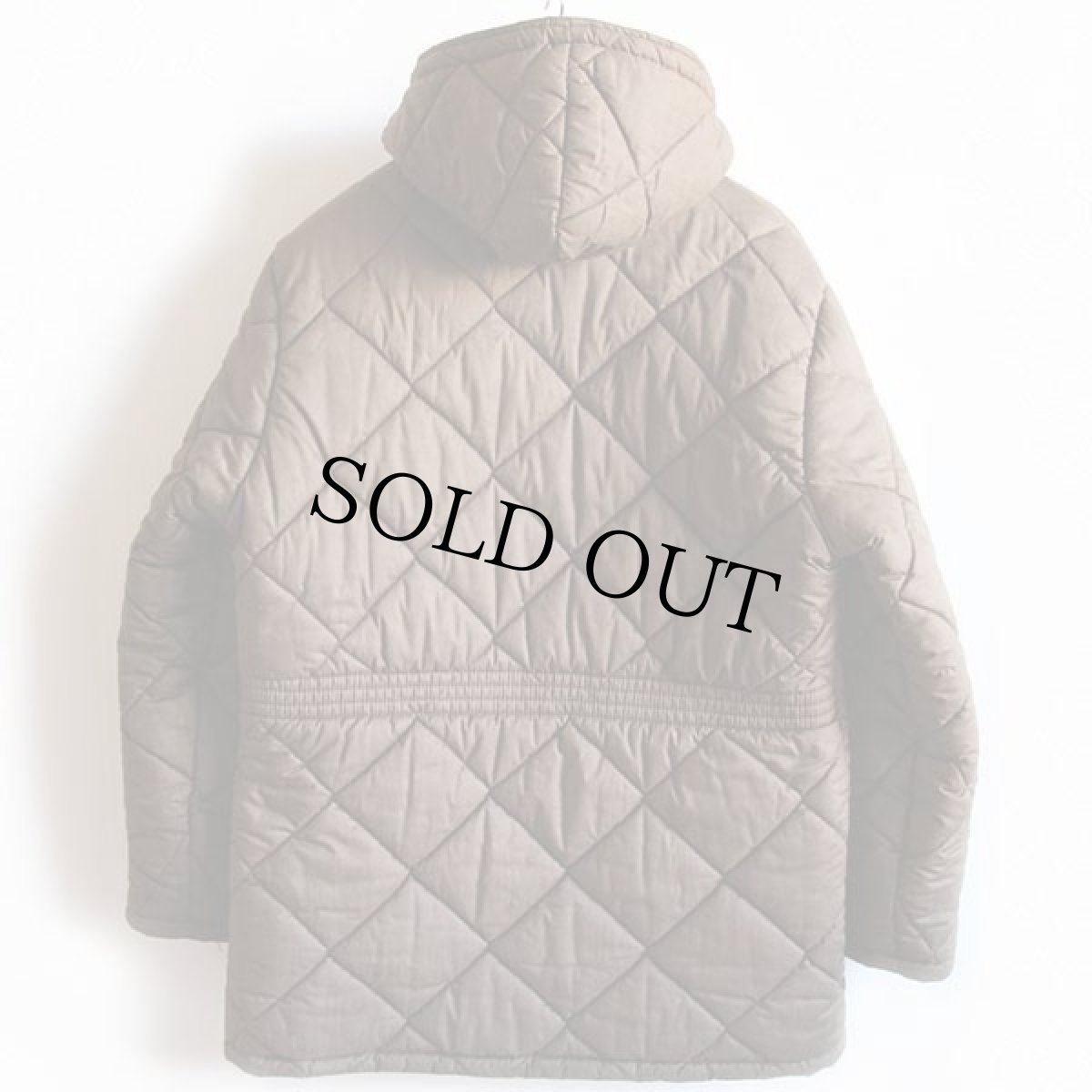 画像2: 70s Sears フード付き キルティングコート 茶 L (2)