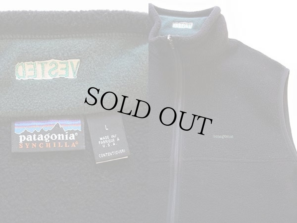 画像3: 90s USA製 patagoniaパタゴニア シンチラ フリース ベスト 黒 L (3)