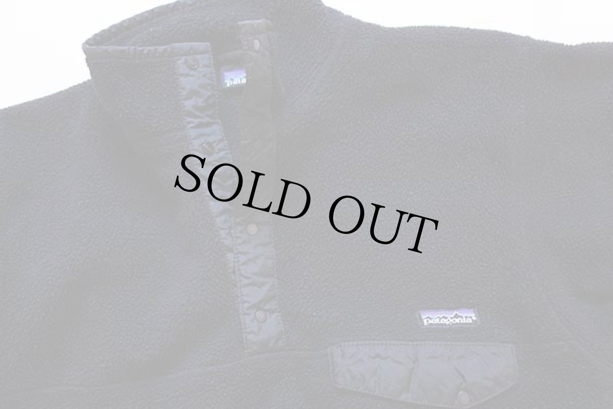 画像3: 90s USA製 patagoniaパタゴニア フリース スナップT 黒 S (3)
