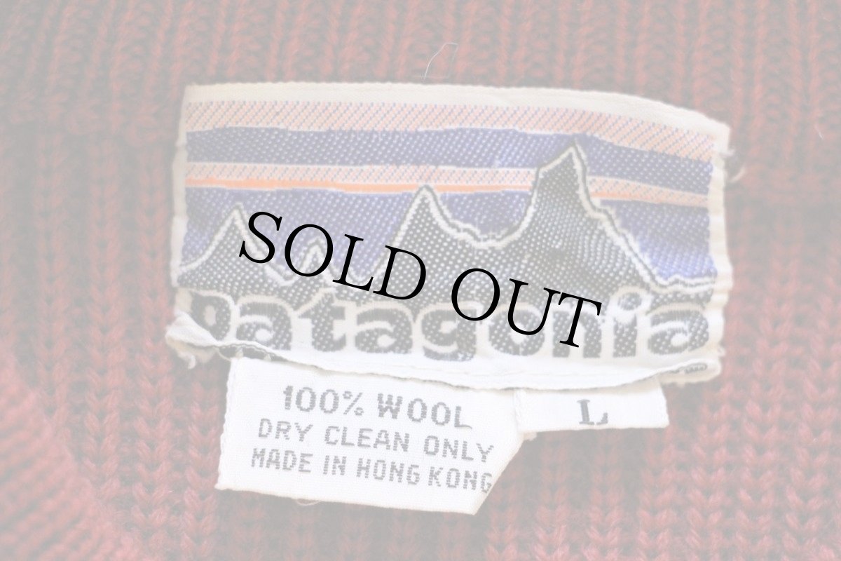 画像3: 70s patagoniaパタゴニア 白タグ 無地 ローゲージ ウールニット セーター 赤茶 L (3)