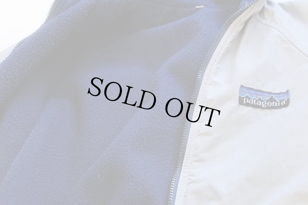 画像5: 80s patagoniaパタゴニア デカタグ シェルドシンチラ フリースライナー ナイロンジャケット グレー×紺 S (5)