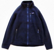 画像1: patagoniaパタゴニア レトロ パイル フリースジャケット ネイビーブルー L (1)