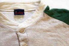画像4: 80s duofold ツートン ヘンリーネック 2レイヤー アンダーシャツ オートミール×緑 L (4)