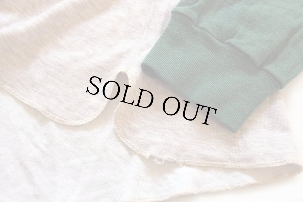 画像6: 80s duofold ツートン ヘンリーネック 2レイヤー アンダーシャツ オートミール×緑 L (6)