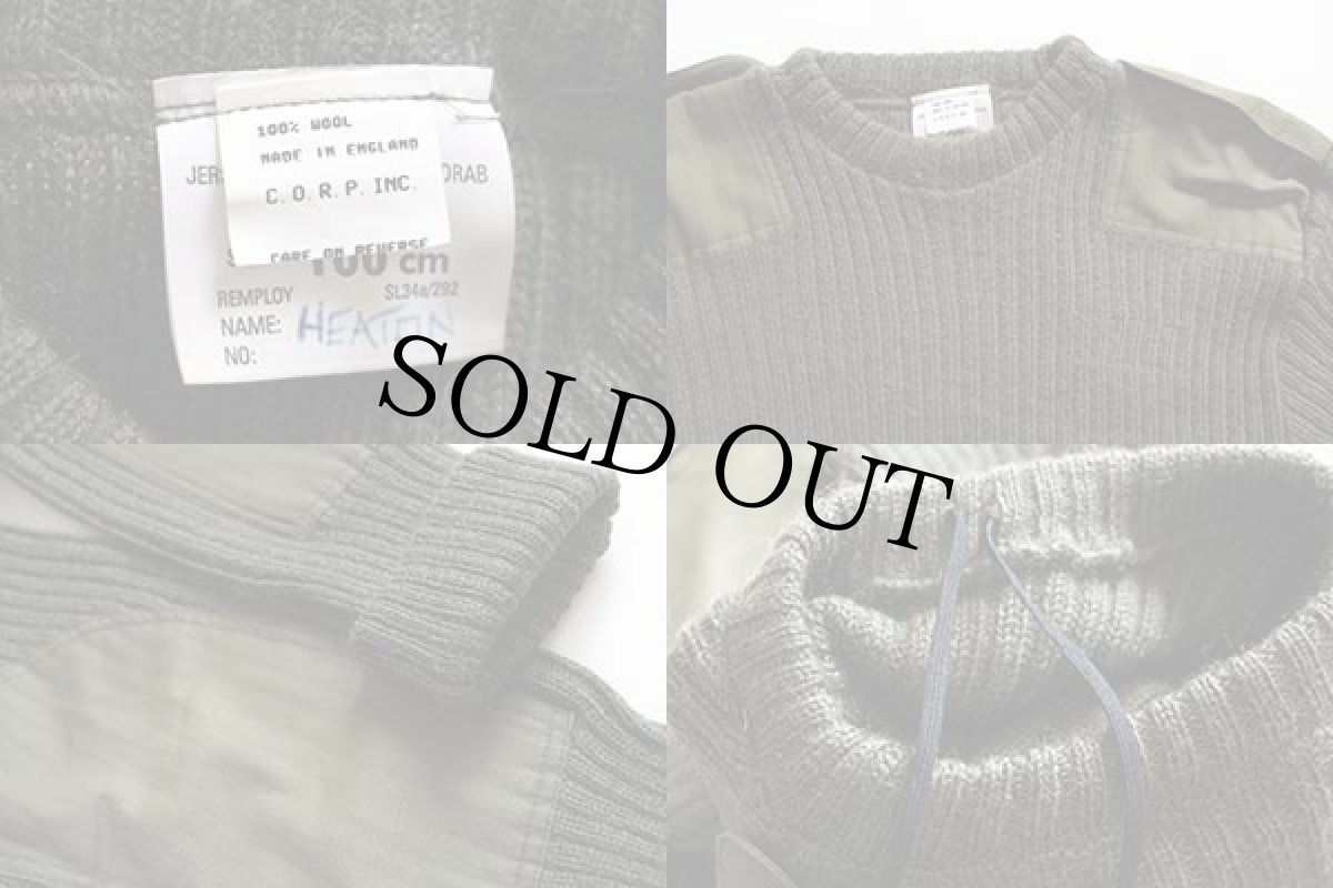 画像3: 英国製 ウールニット コマンドセーター オリーブドラブ 106cm (3)