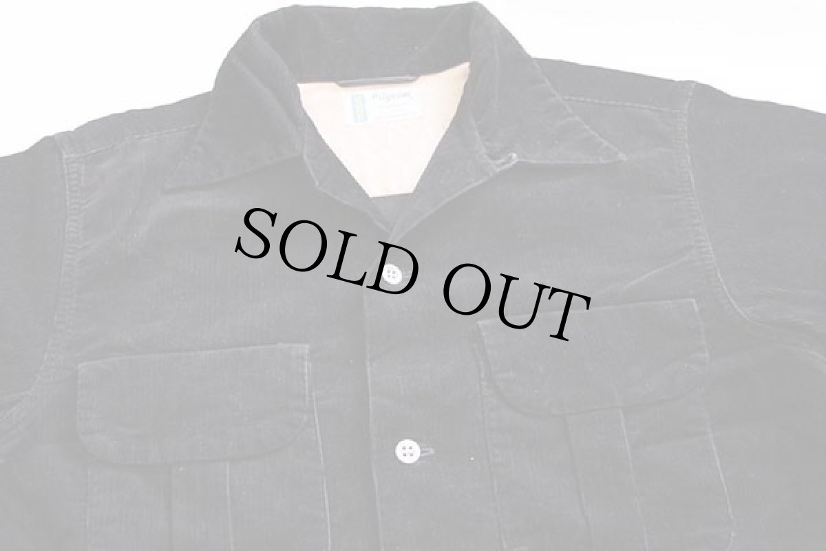 画像3: 50s SEARS Pilgrimピルグリム 無地 コーデュロイシャツ 黒 S (3)