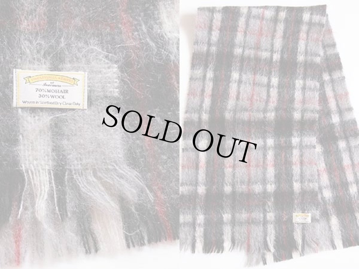 画像2: スコットランド製 JAMES PRINGLE WEAVERS タータンチェック モヘヤ パイル ストール (2)