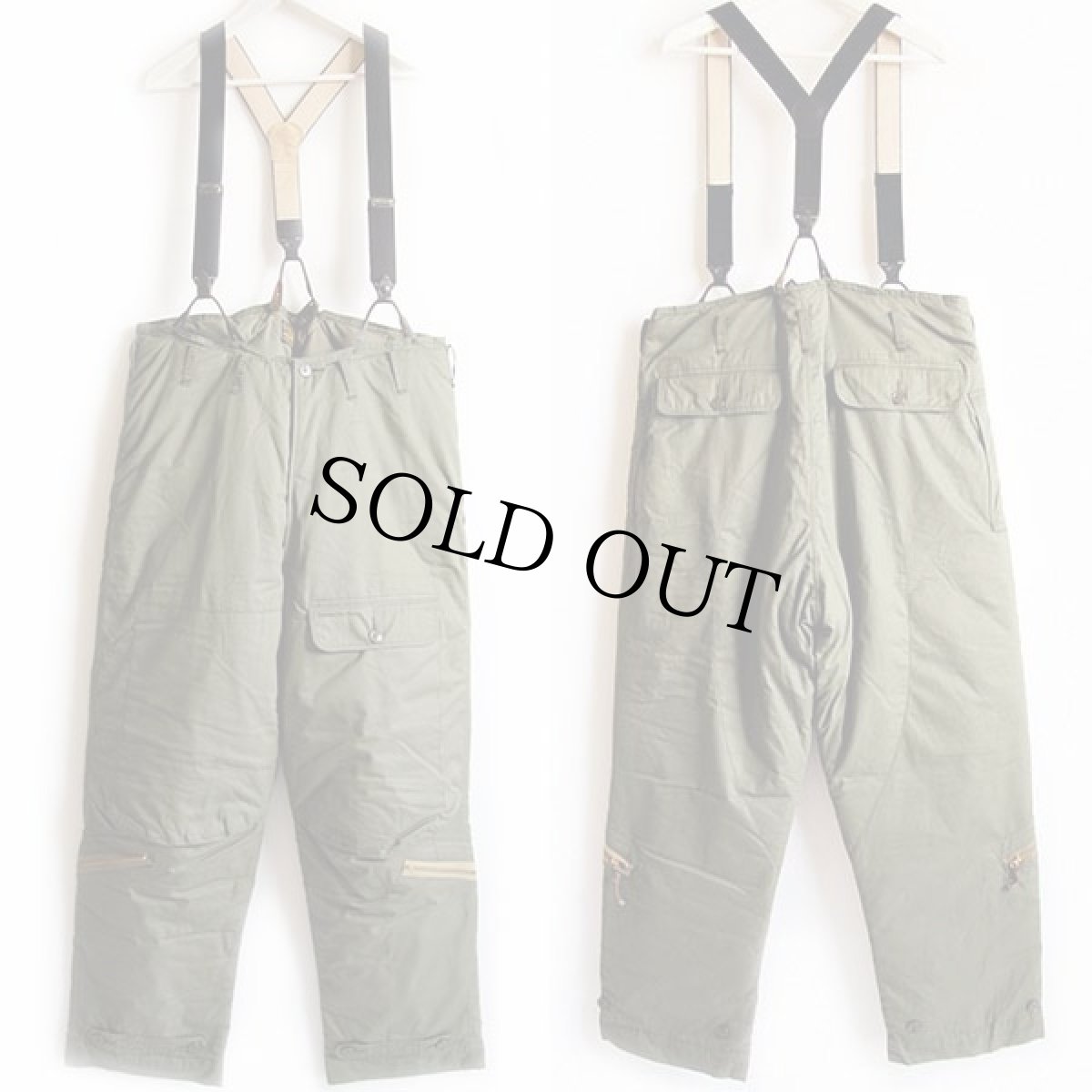 画像2: 40s 米軍 USAAF A-8 ダウン フライトパンツ サスペンダー付き 42★EddieBauerエディーバウアー (2)