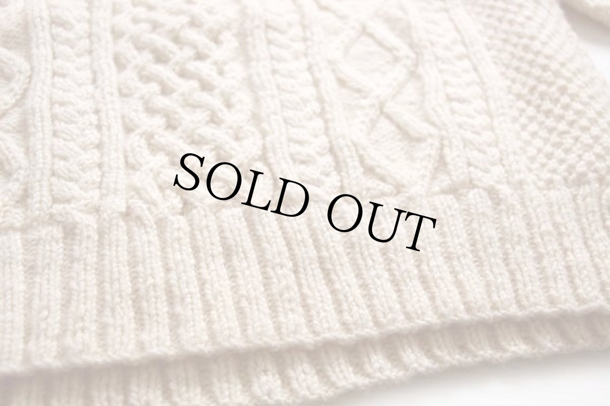 画像5: アイルランド製 Athena Designs ケーブル編み ウール ハンドニット セーター ナチュラル★フィッシャーマン (5)