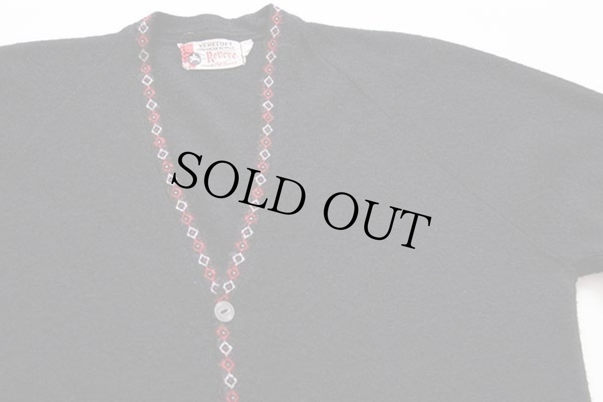 画像3: 60s Revere アクリルニット カーディガン 黒 M (3)