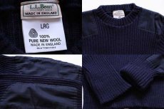 画像3: 80s 英国製 L.L.Bean ウールニット コマンドセーター 紺 L (3)