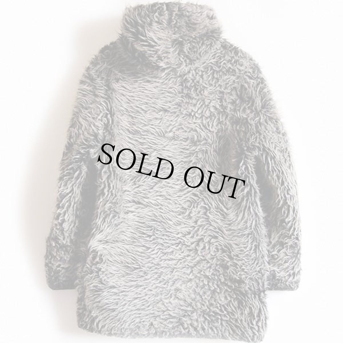 画像2: 60s deep pile borg fabric キルティングライナー フェイクファーコート M (2)