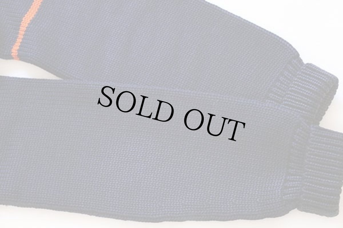 画像6: 40s NELSON KNITTING パッチ付き ローゲージ ウールニット レタードカーディガン 紺 (6)