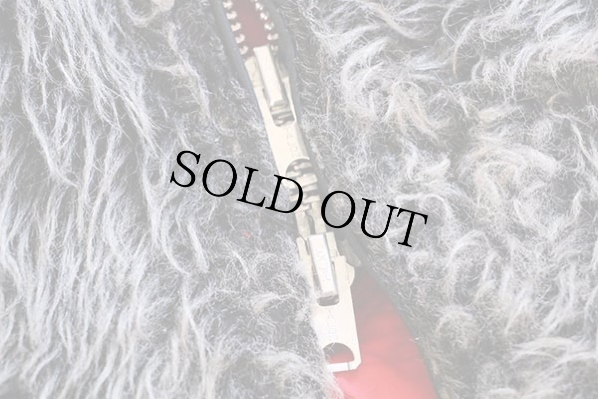 画像4: 60s deep pile borg fabric キルティングライナー フェイクファーコート M (4)