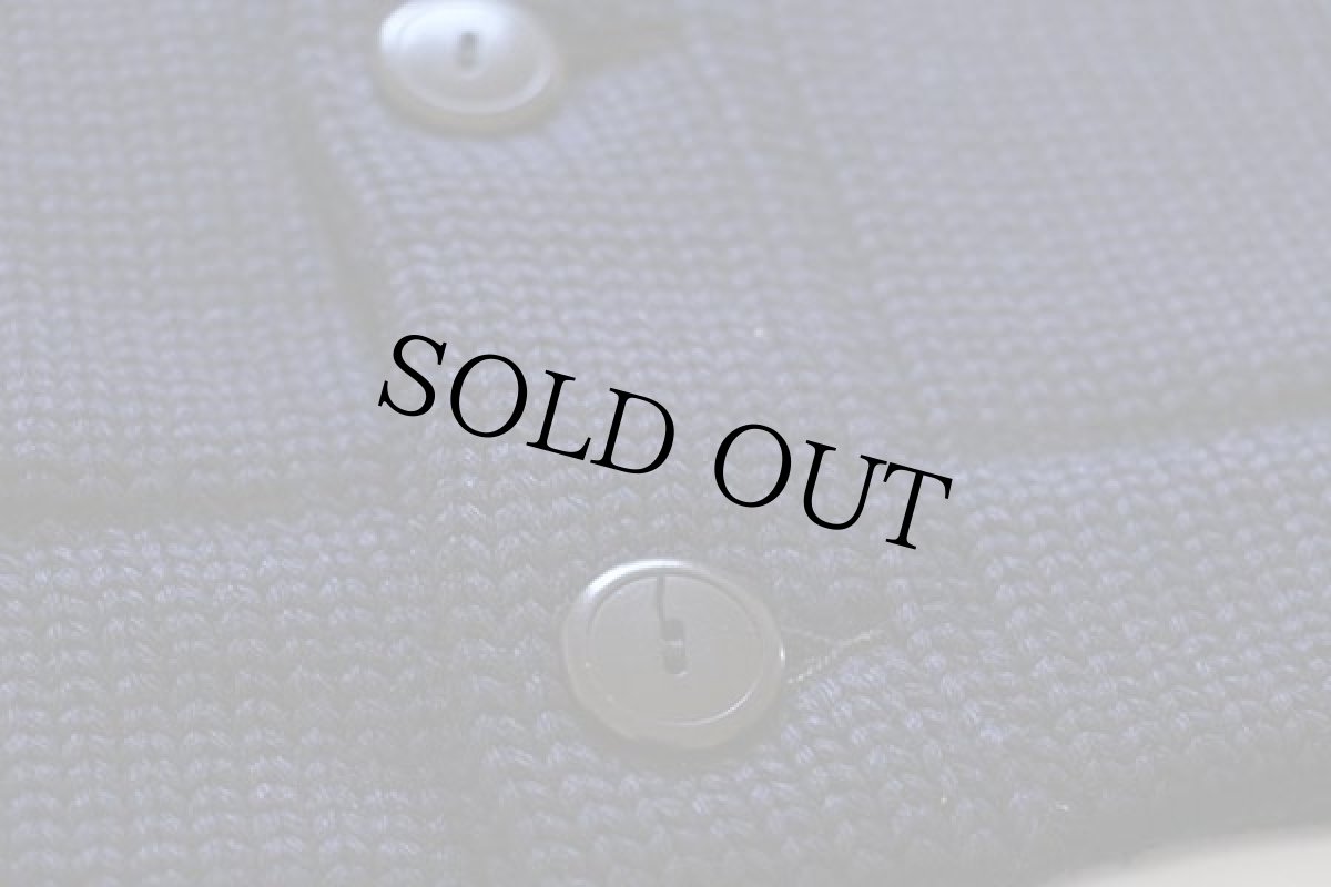 画像5: 40s NELSON KNITTING パッチ付き ローゲージ ウールニット レタードカーディガン 紺 (5)