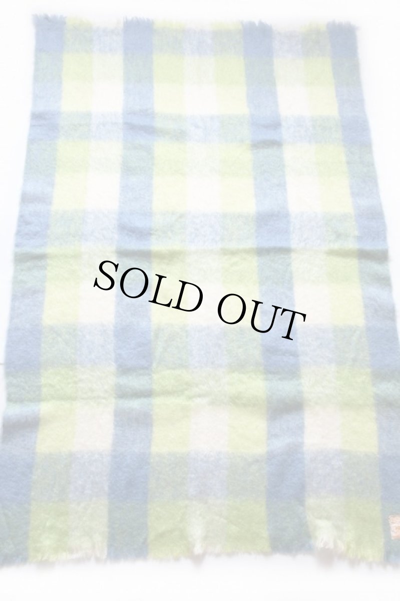 画像2: スコットランド製 HUDSON'S BAYハドソンズベイ チェック モヘヤ パイル ブランケット 604★ひざ掛け (2)