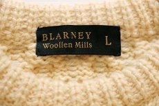画像4: BLARNEY ケーブル編み ウールニット セーター ナチュラル L★フィッシャーマン (4)