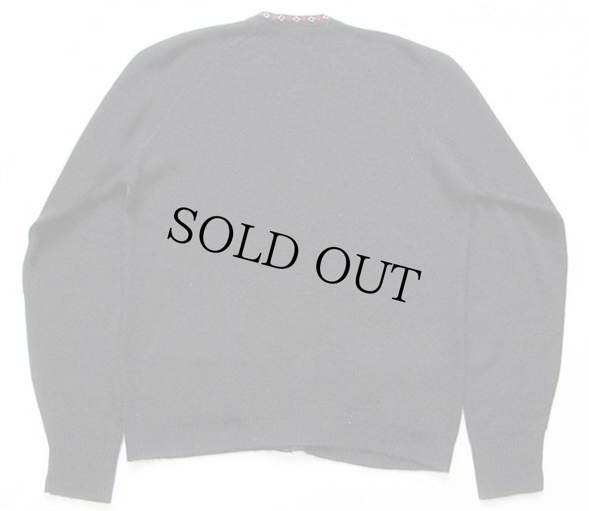 画像2: 60s Revere アクリルニット カーディガン 黒 M (2)