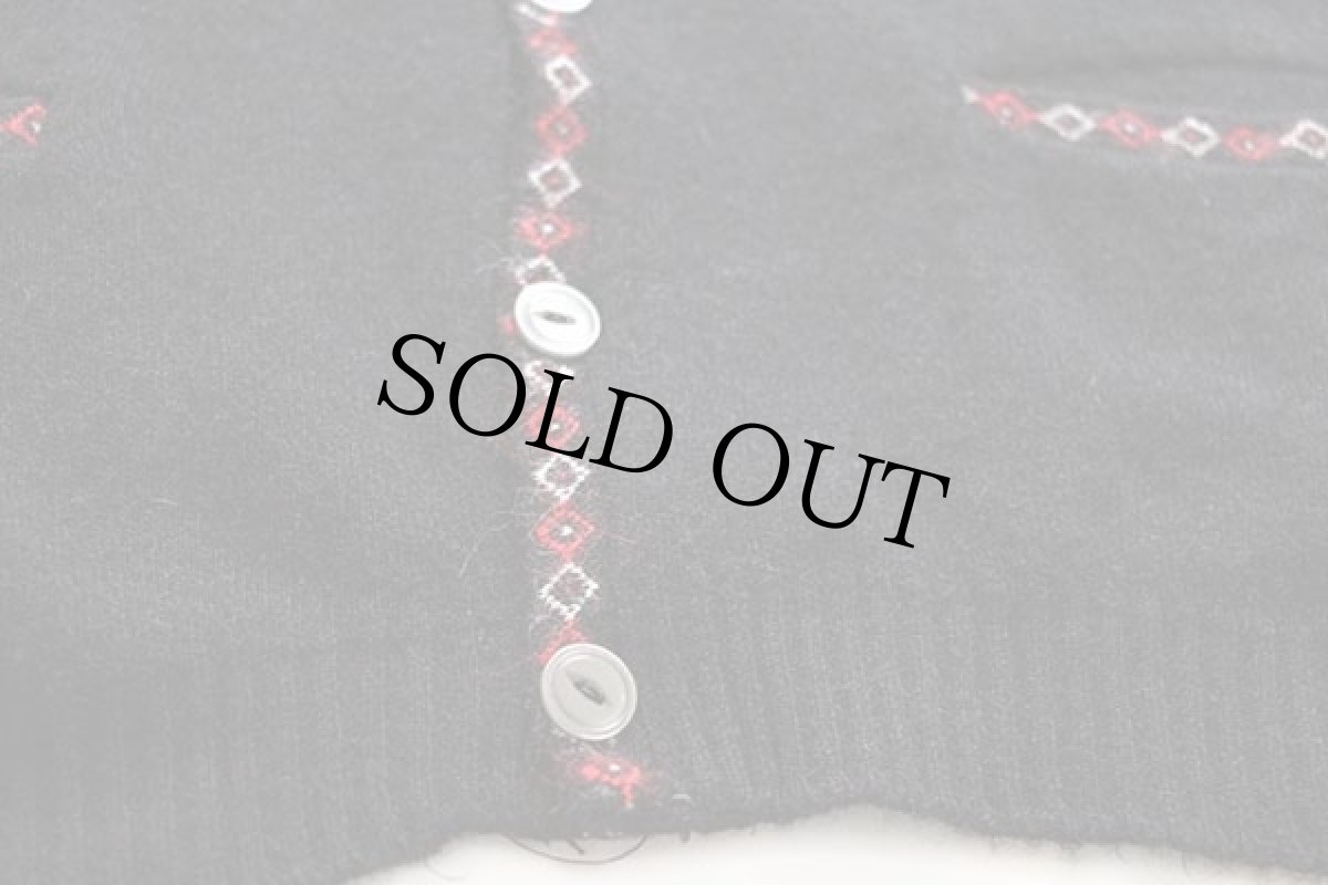 画像5: 60s Revere アクリルニット カーディガン 黒 M (5)