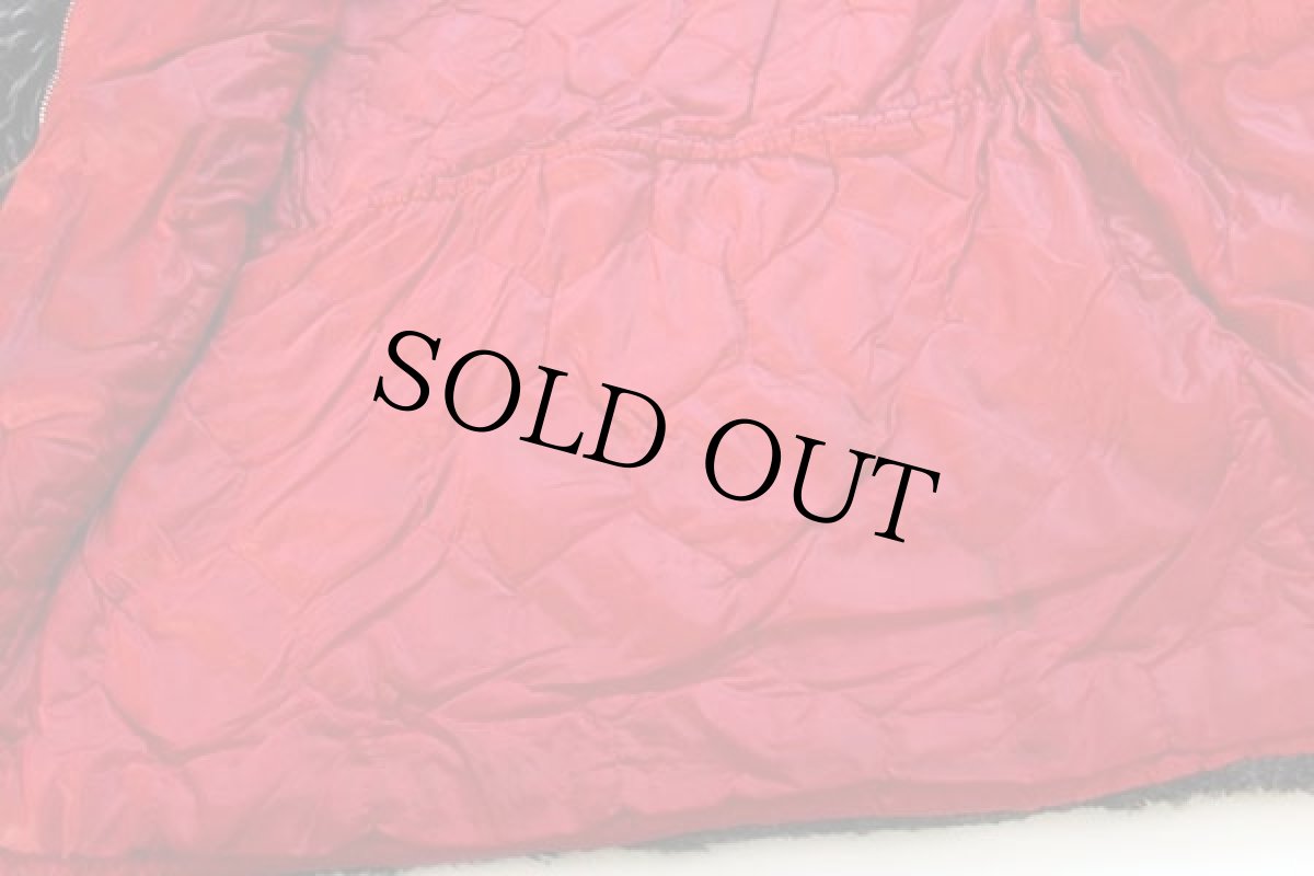 画像8: 60s deep pile borg fabric キルティングライナー フェイクファーコート M (8)