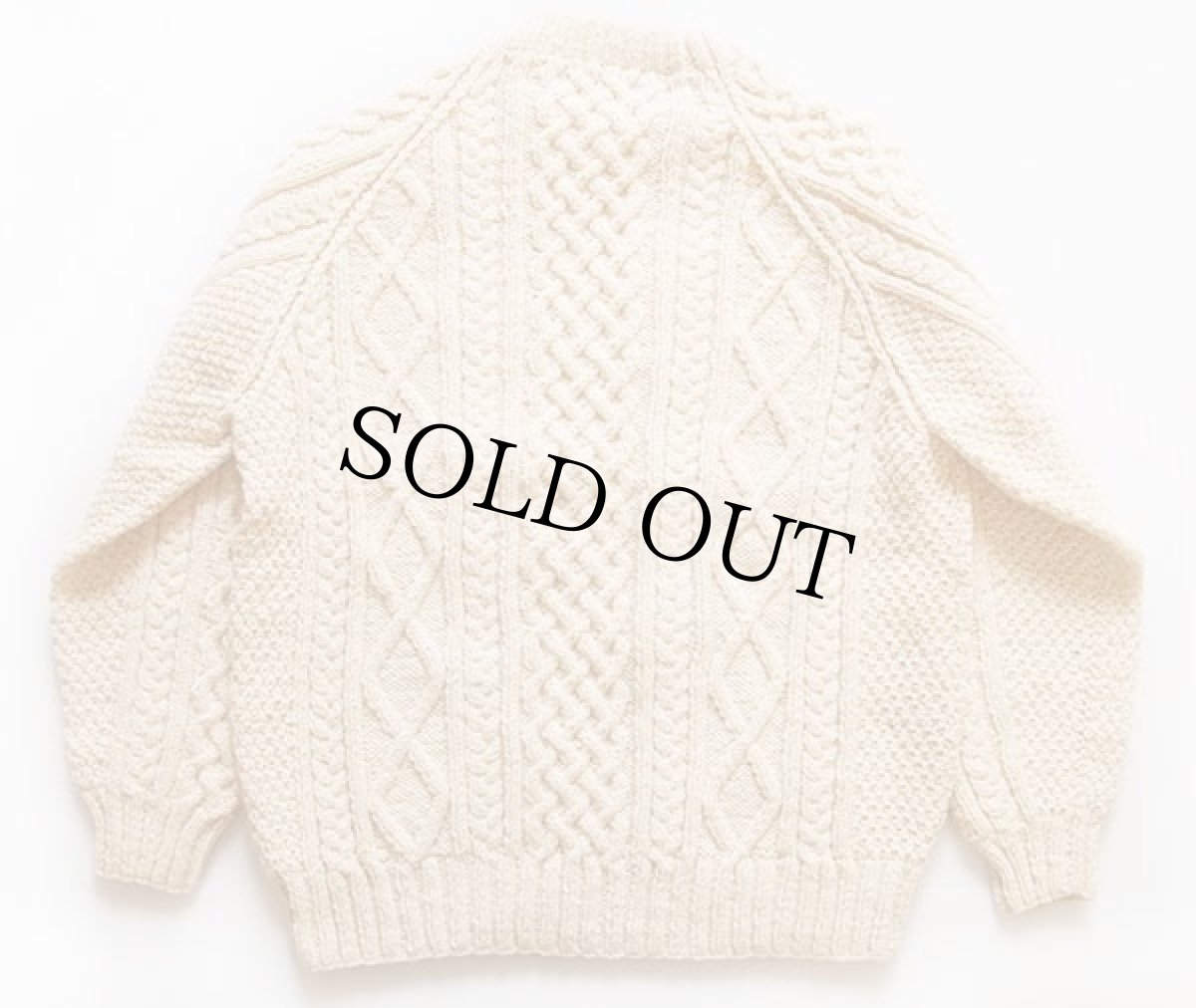 画像2: アイルランド製 Athena Designs ケーブル編み ウール ハンドニット セーター ナチュラル★フィッシャーマン (2)