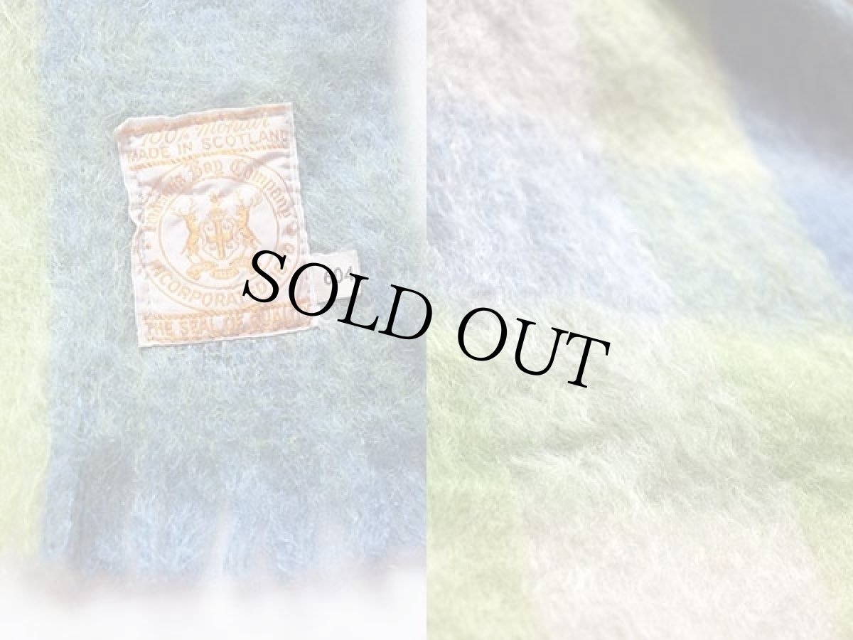 画像3: スコットランド製 HUDSON'S BAYハドソンズベイ チェック モヘヤ パイル ブランケット 604★ひざ掛け (3)