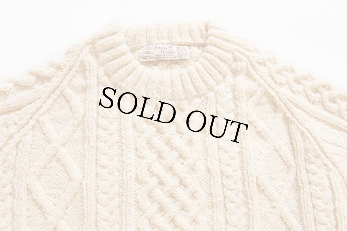 画像3: アイルランド製 Athena Designs ケーブル編み ウール ハンドニット セーター ナチュラル★フィッシャーマン (3)