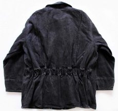 画像2: 90s USA製 Woolrichウールリッチ ネイティブ柄ウールライナー ブラックデニム フィールドコート XL★ジャケット (2)