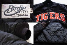 画像3: 90s USA製 Birdie TIGERS ナイロンスタジャン 黒 XL (3)