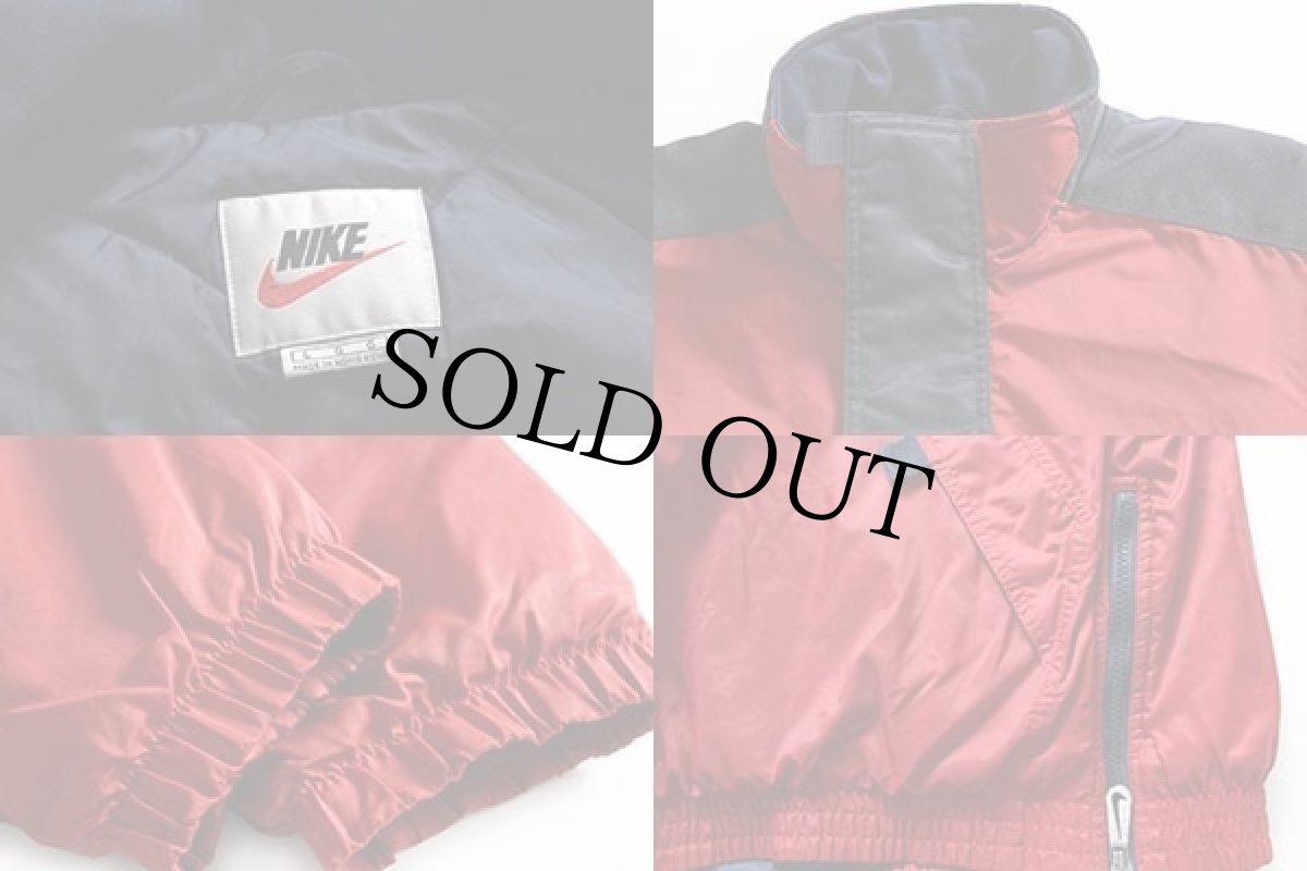 画像3: 90s NIKEナイキ プルオーバー 中綿入り ナイロンジャケット 赤 L (3)