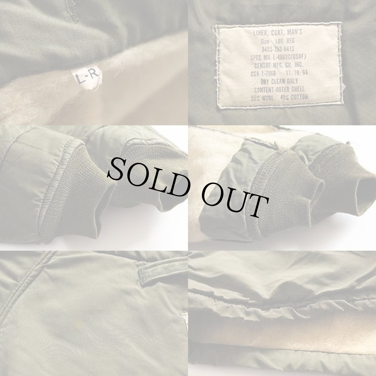 画像5: 60s 米軍 USAF ウールパイル ライナージャケット L-R★キャトルジャケット (5)