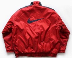 画像2: 90s NIKEナイキ プルオーバー 中綿入り ナイロンジャケット 赤 L (2)