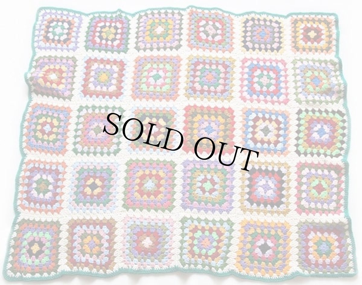 画像2: スクエア モチーフ ニット グラニー ブランケット★カギ編み (2)