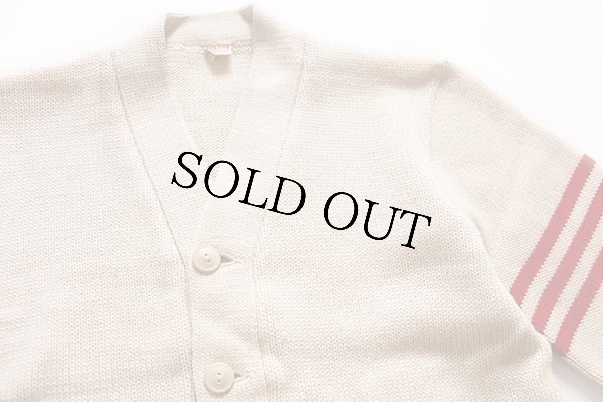 画像3: 40s NELSON ウールニット レタードカーディガン クリーム (3)