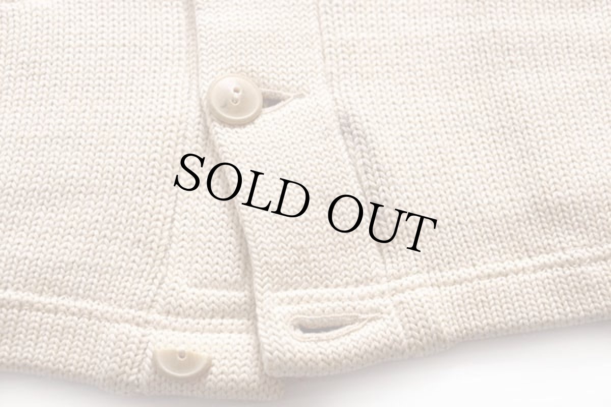 画像7: 40s NELSON ウールニット レタードカーディガン クリーム (7)