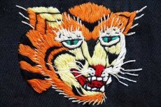 画像4: 60s CAMRANH BAY タイガー ドラゴン刺繍 コットン ベトジャン 黒 (4)