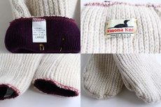 画像4: 90s USA製 Winona Knits ウール×コットン ニット ミトン グローブ ナチュラル L★手袋 (4)