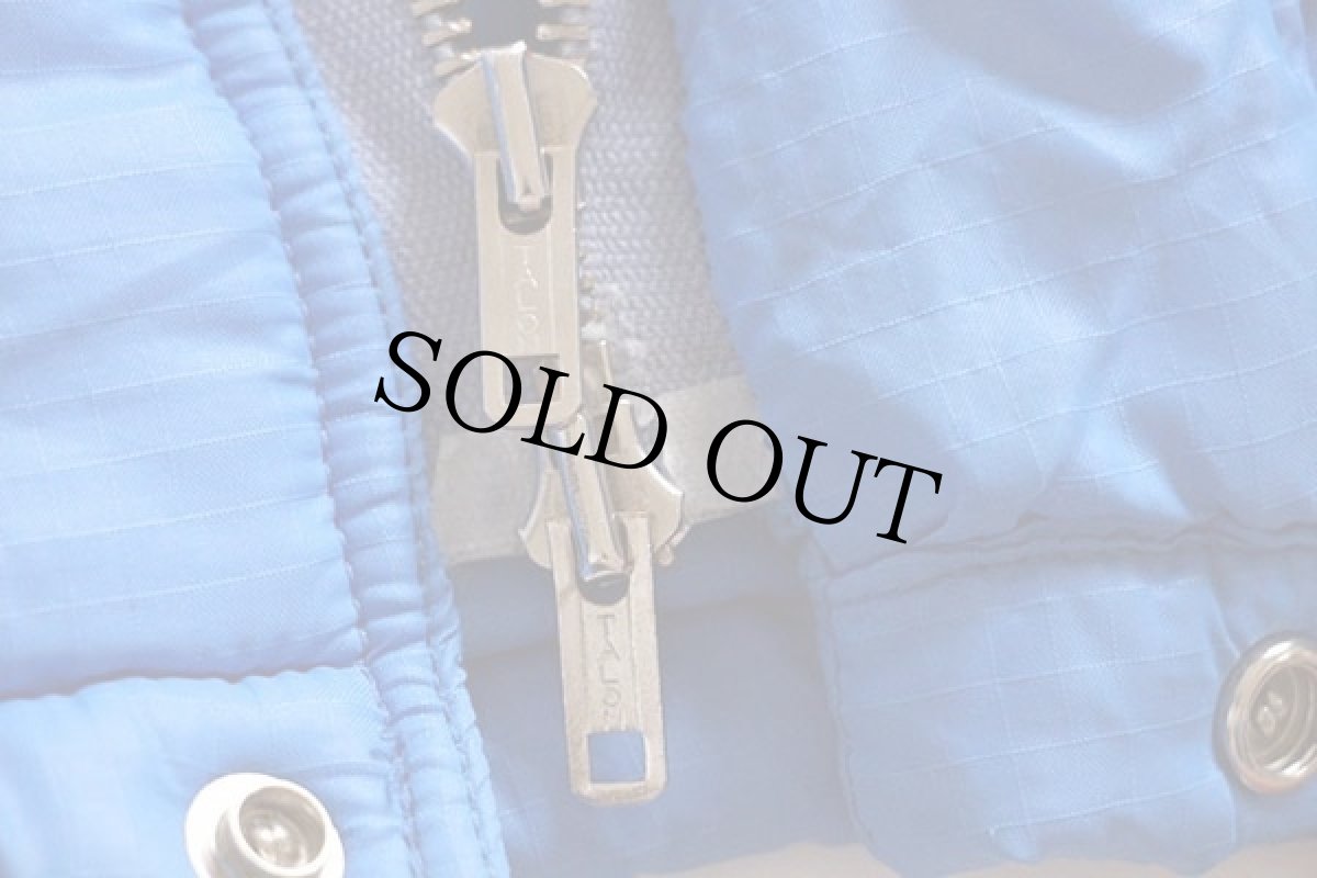 画像5: 70s THE NORTH FACEノースフェイス 茶タグ フード付き 中綿入り ナイロンジャケット 青 (5)