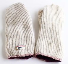 画像2: 90s USA製 Winona Knits ウール×コットン ニット ミトン グローブ ナチュラル L★手袋 (2)