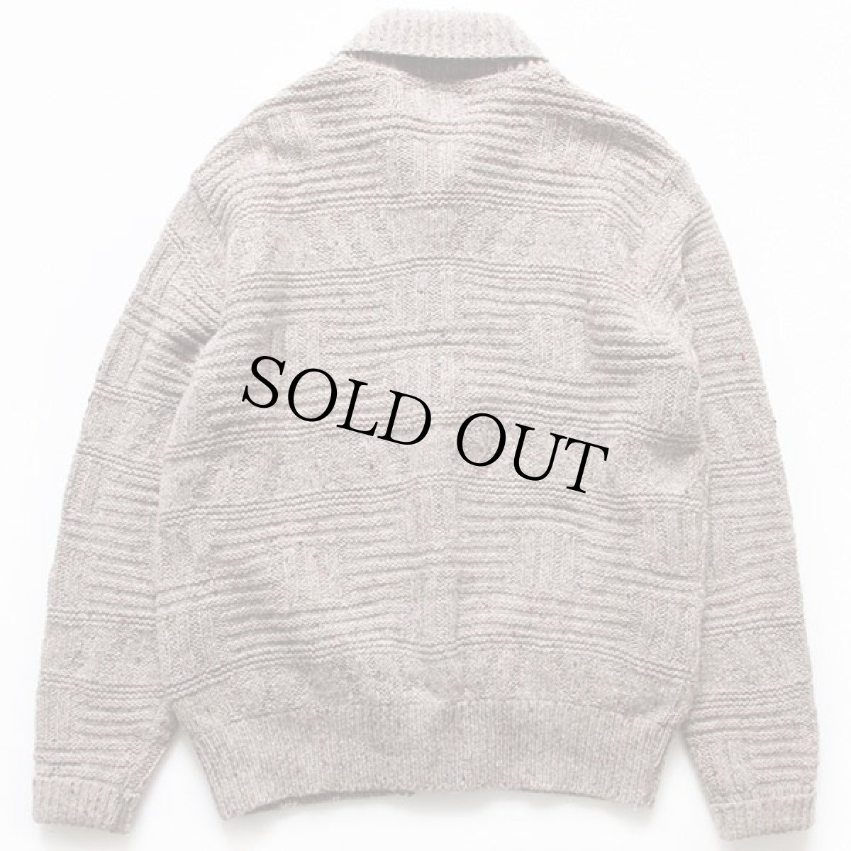 画像2: 70s USA製 PENDLETONペンドルトン 編み柄 ネップ入り ショールカラー ウールニット カーディガン L (2)