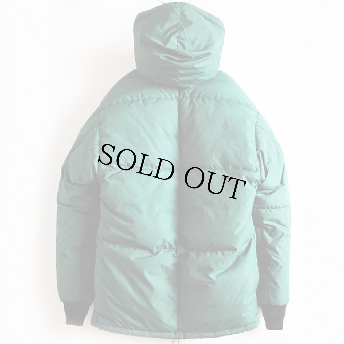 画像2: 70s Comfy フード付き ダウンジャケット 緑 S★パーカー (2)