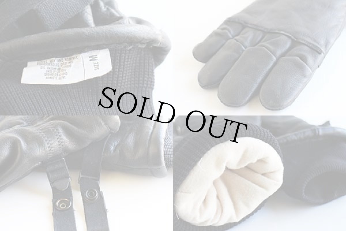 画像4: 00s 米軍 中綿入り レザーグローブ 黒 M★手袋 (4)